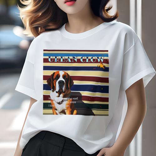 Tシャツ レディース 犬ファン 半袖 春夏 犬柄 プリント カジュアル かわいい 人間用 フィットネス ダンス ストライプ セントバーナード カラフル 都市 星 Tシャツ レディース 犬ファン 半袖 春夏 犬柄 プリント カジュアル かわいい 人間用 フィットネス ダンス ストライプ セントバーナード カラフル 都市 星