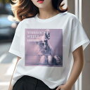 Tシャツ レディース 犬ファン 半袖 春夏 犬柄 プリント カジュアル かわいい 人間用 フィットネス ダンス イースターエッグ フレンチブルドッグ ピンク メッセージ(4)