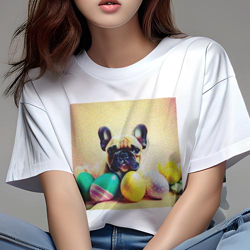 Tシャツ レディース 犬ファン 半袖 春夏 犬柄 プリント カジュアル かわいい 人間用 フィットネス ダンス 卵 フレンチブルドッグ イースター 花 Tシャツ レディース 犬ファン 半袖 春夏 犬柄 プリント カジュアル かわいい 人間用 フィットネス ダンス 卵 フレンチブルドッグ イースター 花