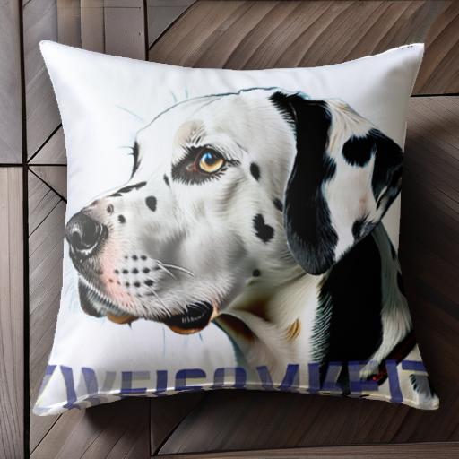 ドイツ語 ダルメシアン テキスト クッションカバー 45×45cm アニマル柄 おしゃれ 可愛い クッション本..