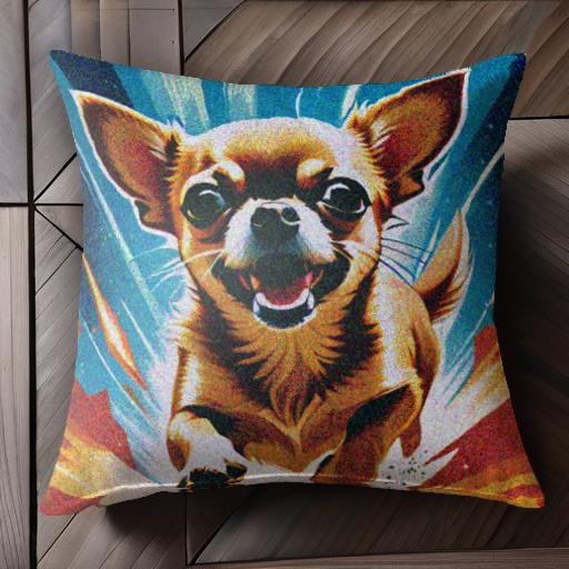 カラフル チワワ ポップアート 爆発的 エネルギッシュ 楽しそう クッションカバー 45×45cm アニマル柄 ..
