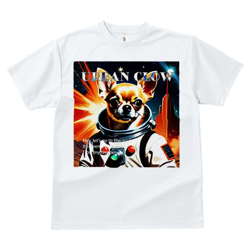 Tシャツ レディース 犬ファン 半袖 春夏 犬柄 プリント カジュアル かわいい 人間用 フィットネス ダンス 宇宙 チワワ 宇宙飛行士 星 火山 惑星