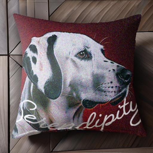 赤い背景 ダルメシアン セレンディピティ クッションカバー 45×45cm アニマル柄 おしゃれ 可愛い クッション本体付き 正方形 犬ファン