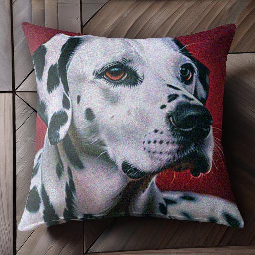 赤背景 ダルメシアン クッションカバー 45×45cm アニマル柄 おしゃれ 可愛い クッション本体付き 正方..