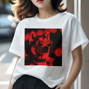 Tシャツ レディース 犬ファン 半袖 春夏 犬柄 プリント カジュアル かわいい 人間用 フィットネス ダンス サングラス シベリアンハスキー 光 赤