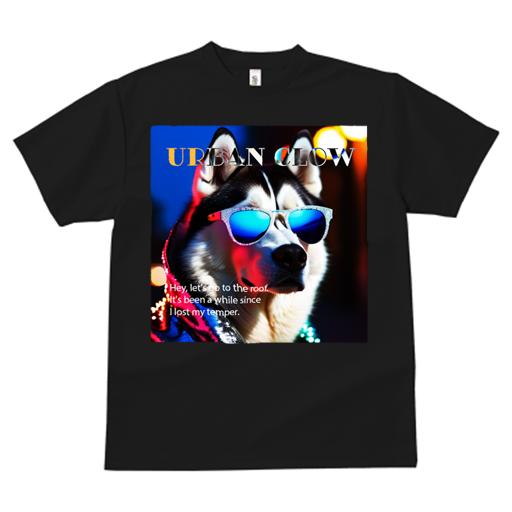 Tシャツ メンズ キッズ 犬ファン 半袖 春夏 犬柄 プリント カジュアル かわいい 人間用 フィットネス ダンス サングラス ハスキー 夜景 テキスト ネオン