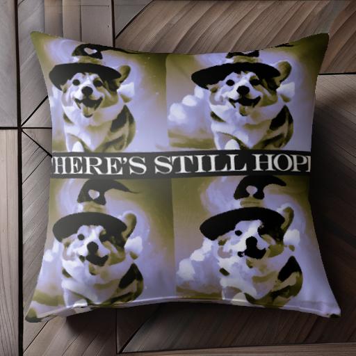 帽子 ウェルシュコーギーペンブローク 魔法 テキスト クッションカバー 45×45cm アニマル柄 おしゃれ 可愛い クッション本体付き 正方形 犬ファン