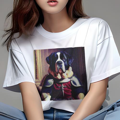 Tシャツ レディース 犬ファン 半袖 春夏 犬柄 プリント カジュアル かわいい 人間用 フィットネス ダンス 鎧 セントバーナード 十字架 戦士 Tシャツ レディース 犬ファン 半袖 春夏 犬柄 プリント カジュアル かわいい 人間用 フィットネス ダンス 鎧 セントバーナード 十字架 戦士