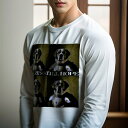 長袖Tシャツ 人間用 メンズ 秋春夏 プリント レジャー アウトドア カジュアル かわいい 犬ファン 希望 セントバーナード 犬 勇気