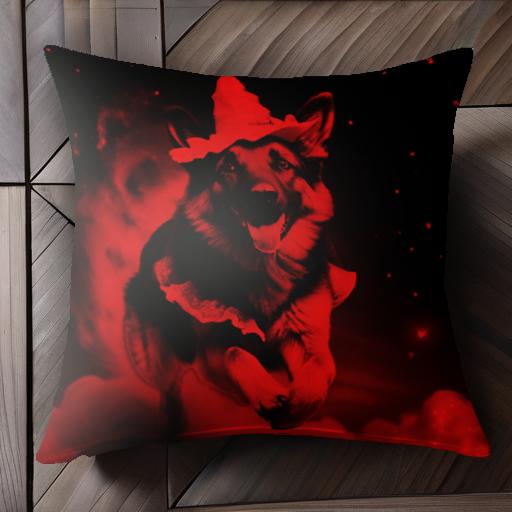 魔法使いの帽子 ジャーマンシェパードドッグ 夜空 星 黒背景 ファンタジー クッションカバー 45×45cm アニマル柄 おしゃれ 可愛い クッション本体付き 正方形 犬ファン