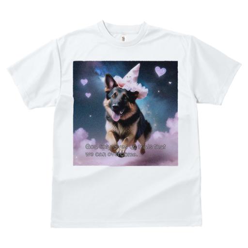 Tシャツ レディース 犬ファン 半袖 春夏 犬柄 プリント カジュアル かわいい 人間用 フィットネス ダンス 雲 ジャーマンシェパードドッグ ハート 帽子 夜空