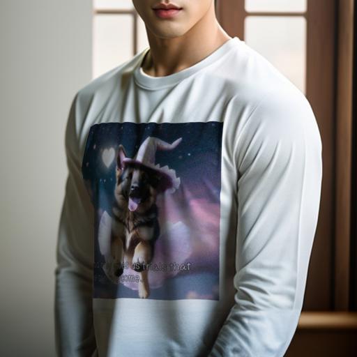 長袖Tシャツ 人間用 メンズ 秋春夏 プリント レジャー アウトドア カジュアル かわいい 犬ファン 魔法..