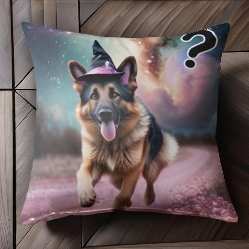 魔法の帽子 ジャーマンシェパード 夢の世界 天文学 惑星 星雲 クッションカバー 45×45cm アニマル柄 お..