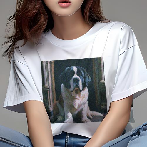 Tシャツ レディース 犬ファン 半袖 春夏 犬柄 プリント カジュアル かわいい 人間用 フィットネス ダンス 柱 セントバーナード 犬 Tシャツ レディース 犬ファン 半袖 春夏 犬柄 プリント カジュアル かわいい 人間用 フィットネス ダンス 柱 セントバーナード 犬