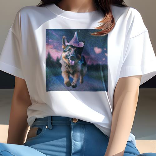 Tシャツ レディース 犬ファン 半袖 春夏 犬柄 プリント カジュアル かわいい 人間用 フィットネス ダンス 帽子 ジャーマンシェパードドッグ 風景 夜 空 星 Tシャツ レディース 犬ファン 半袖 春夏 犬柄 プリント カジュアル かわいい 人間用 フィットネス ダンス 帽子 ジャーマンシェパードドッグ 風景 夜 空 星