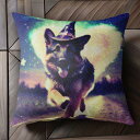 魔法の帽子 ジャーマンシェパードドッグ ハート 星 夜空 道 クッションカバー 45×45cm アニマル柄 おしゃれ 可愛い クッション本体付き 正方形 犬ファ...