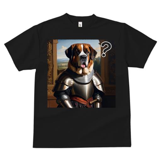 Tシャツ レディース 犬ファン 半袖 春夏 犬柄 プリント カジュアル かわいい 人間用 フィットネス ダンス 鎧 セントバーナード スーツ・オブ・アーマー 中世 質問マーク