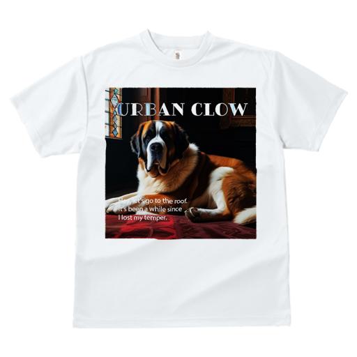 Tシャツ レディース 犬ファン 半袖 春夏 犬柄 プリント カジュアル かわいい 人間用 フィットネス ダンス 絨毯 セントバーナード 窓 インテリア 部屋