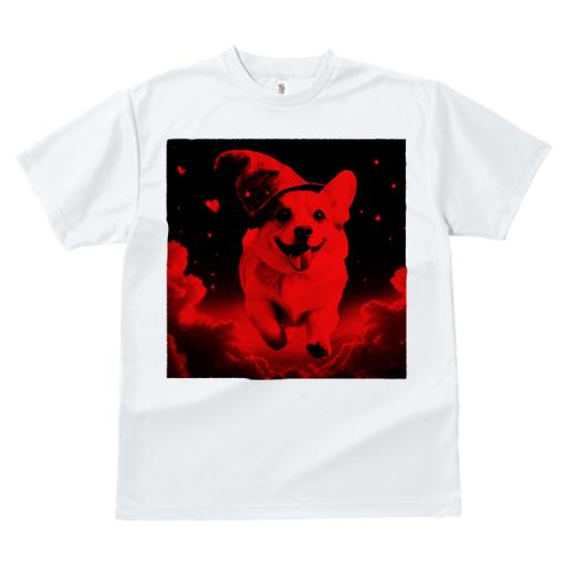 Tシャツ レディース 犬ファン 半袖 春夏 犬柄 プリント カジュアル かわいい 人間用 フィットネス ダンス 魔女の帽子 コーギー ハート 星空 雲