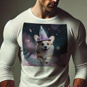 長袖Tシャツ 人間用 メンズ 秋春夏 プリント レジャー アウトドア カジュアル かわいい 犬ファン クッションカバー 45×45cm アニマル柄 おしゃれ 可愛い クッション本体付き(4)