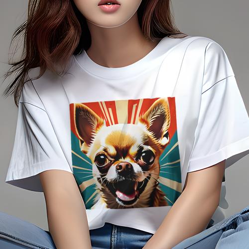 Tシャツ レディース 犬ファン 半袖 春夏 犬柄 プリント カジュアル かわいい 人間用 フィットネス ダン..