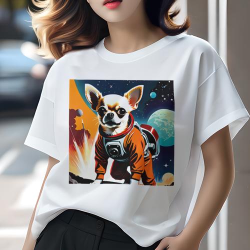 Tシャツ レディース 犬ファン 半袖 春夏 犬柄 プリント カジュアル かわいい 人間用 フィットネス ダンス クッションカバー 45×45cm アニマル柄 おしゃれ 可愛い クッション本体付き