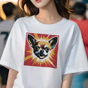 Tシャツ レディース 犬ファン 半袖 春夏 犬柄 プリント カジュアル かわいい 人間用 フィットネス ダンス クッションカバー 45×45cm アニマル柄 おしゃれ 可愛い クッション本体付き(4)