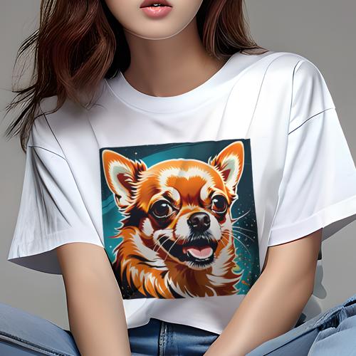 Tシャツ レディース 犬ファン 半袖 春夏 犬柄 プリント カジュアル かわいい 人間用 フィットネス ダンス クッションカバー 45×45cm アニマル柄 おしゃれ 可愛い クッション本体付き