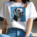 Tシャツ レディース 犬ファン 半袖 春夏 犬柄 プリント カジュアル かわいい 人間用 フィットネス ダンス クッションカバー 45×45cm アニマル柄 おしゃれ 可愛い クッション本体付き(4)