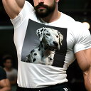 Tシャツ メンズ キッズ 犬ファン 半袖 春夏 犬柄 プリント カジュアル かわいい 人間用 フィットネス ダンス クッションカバー 45×45cm アニマル柄 おしゃれ 可愛い クッション本体付き(4)