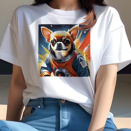 Tシャツ レディース 犬ファン 半袖 春夏 犬柄 プリント カジュアル かわいい 人間用 フィットネス ダンス 宇宙服 チワワ ロケット 宇宙 星 Tシャツ レディース 犬ファン 半袖 春夏 犬柄 プリント カジュアル かわいい 人間用 フィットネス ダンス 宇宙服 チワワ ロケット 宇宙 星
