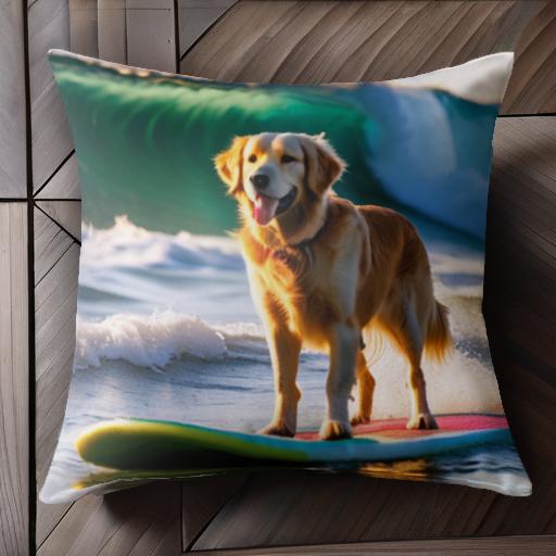 首輪 ダルメシアン 青い背景 点々模様 クッションカバー 45×45cm アニマル柄 おしゃれ 可愛い クッション本体付き 正方形 犬ファン