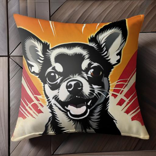 犬 ダルメシアン 斑点 ブルー背景 クッションカバー 45×45cm アニマル柄 おしゃれ 可愛い クッション本体付き 正方形 犬ファン