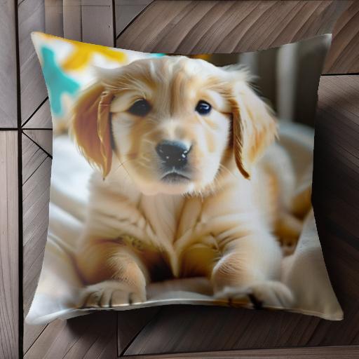 子犬 ゴールデンレトリバー かわいい ベッド リラックス クッションカバー 45×45cm アニマル柄 おしゃれ 可愛い クッション本体付き 正方形 犬ファン 子犬 ゴールデンレトリバー かわいい ベッド リラックス クッションカバー 45×45cm アニマル柄 おしゃれ 可愛い クッション本体付き 正方形 犬ファン