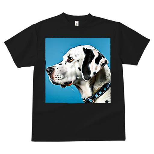 Tシャツ レディース 犬ファン 半袖 春夏 犬柄 プリント カジュアル かわいい 人間用 フィットネス ダンス 青い背景 ダルメシアン 首輪
