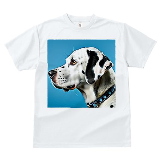 Tシャツ レディース 犬ファン 半袖 春夏 犬柄 プリント カジュアル かわいい 人間用 フィットネス ダンス 青い背景 ダルメシアン 首輪