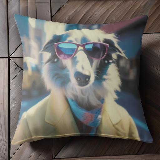 サングラス その他 スカーフ 街中 クッションカバー 45×45cm アニマル柄 おしゃれ 可愛い クッション本..