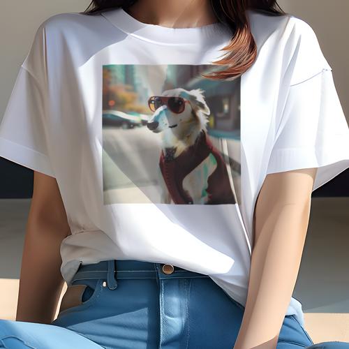 Tシャツ レディース 犬ファン 半袖 春夏 犬柄 プリント カジュアル かわいい 人間用 フィットネス ダンス サングラス ボルゾイ 街並み 秋 スタイリッシュ Tシャツ レディース 犬ファン 半袖 春夏 犬柄 プリント カジュアル かわいい 人間用 フィットネス ダンス サングラス ボルゾイ 街並み 秋 スタイリッシュ