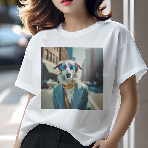 Tシャツ レディース 犬ファン 半袖 春夏 犬柄 プリント カジュアル かわいい 人間用 フィットネス ダンス メガネ ボルゾイ 街 スーツ Tシャツ レディース 犬ファン 半袖 春夏 犬柄 プリント カジュアル かわいい 人間用 フィットネス ダンス メガネ ボルゾイ 街 スーツ
