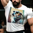 Tシャツ メンズ キッズ 犬ファン 半袖 春夏 犬柄 プリント カジュアル かわいい 人間用 フィットネス ダンス サングラス ボルゾイ コート 都市 おしゃれ