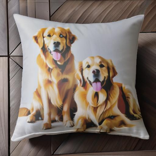 笑顔 ゴールデンレトリバー 愛らしい 幸せ クッションカバー 45×45cm アニマル柄 おしゃれ 可愛い クッ..