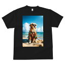 Tシャツ メンズ キッズ 犬ファン 半袖 春夏 犬柄 プリント カジュアル かわいい 人間用 フィットネス ダンス アロハシャツ ゴールデンレトリバー サングラス ビーチ 海