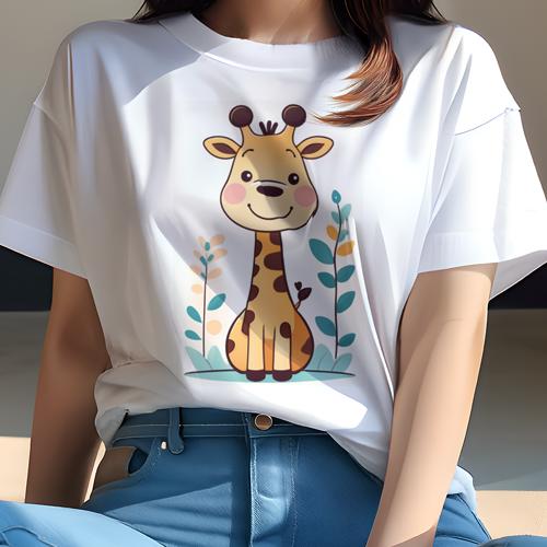 Tシャツ レディース 犬ファン 半袖 春夏 犬柄 プリント カジュアル かわいい 人間用 フィットネス ダンス 植物 葉(4)