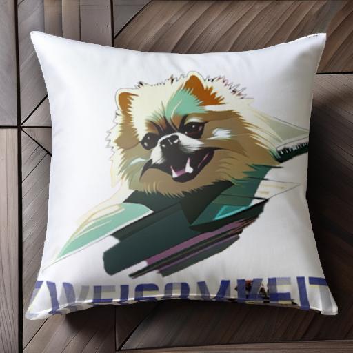 Tシャツ ポメラニアン クッションカバー 45×45cm アニマル柄 おしゃれ 可愛い クッション本体付き 正方形 犬ファン