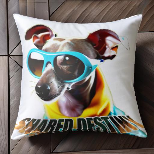 サングラス イタリアングレーハウンド クッションカバー 45×45cm アニマル柄 おしゃれ 可愛い クッション本体付き 正方形 犬ファン