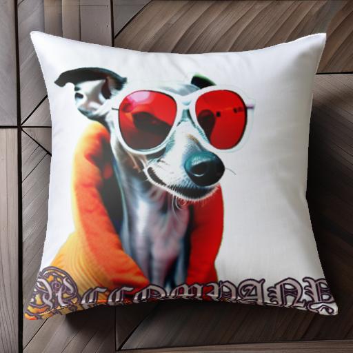 サングラス イタリアングレーハウンド クッションカバー 45×45cm アニマル柄 おしゃれ 可愛い クッション本体付き 正方形 犬ファン