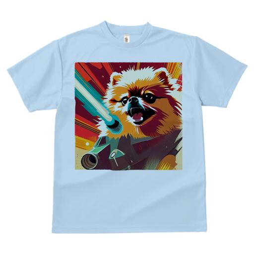 Tシャツ メンズ キッズ 犬ファン 半袖 春夏 犬柄 プリント カジュアル かわいい 人間用 フィットネス ダンス 宇宙 ポメラニアン レーザー SF スペースシップ