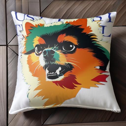 ポメラニアン クッションカバー 45×45cm アニマル柄 おしゃれ 可愛い クッション本体付き 正方形 犬フ..