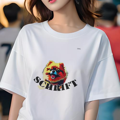 Tシャツ レディース 犬ファン 半袖 春夏 犬柄 プリント カジュアル かわいい 人間用 フィットネス ダンス ポメラニアン Tシャツ レディース 犬ファン 半袖 春夏 犬柄 プリント カジュアル かわいい 人間用 フィットネス ダンス ポメラニアン