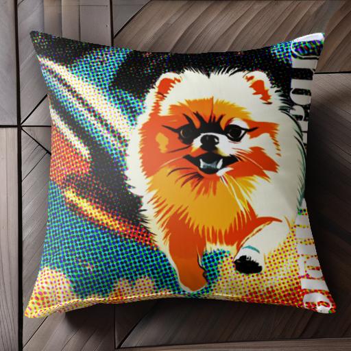 ポメラニアン クッションカバー 45×45cm アニマル柄 おしゃれ 可愛い クッション本体付き 正方形 犬フ..